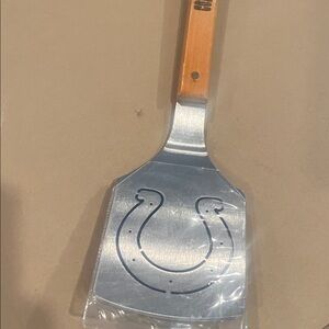 Colts Metal Horseshoe BBQ Spatula with Wooden Handle